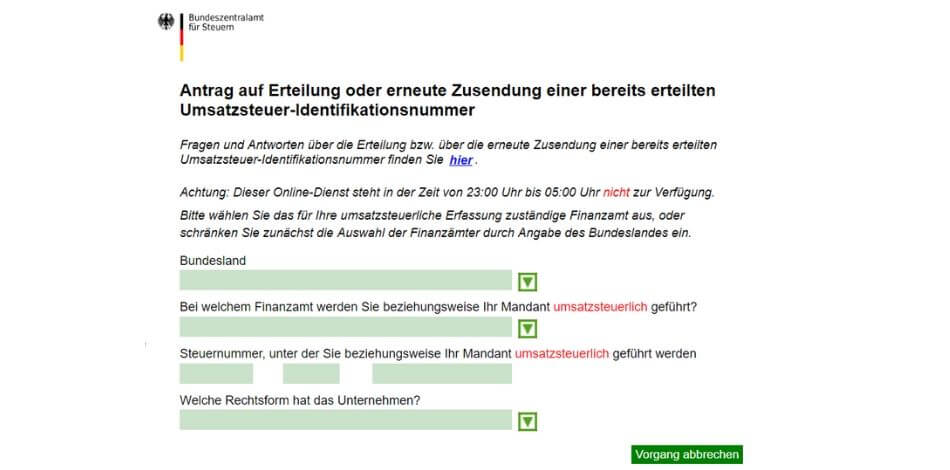 Umsatzsteuer-Identifikationsnummer als Kleinunternehmer beantragen